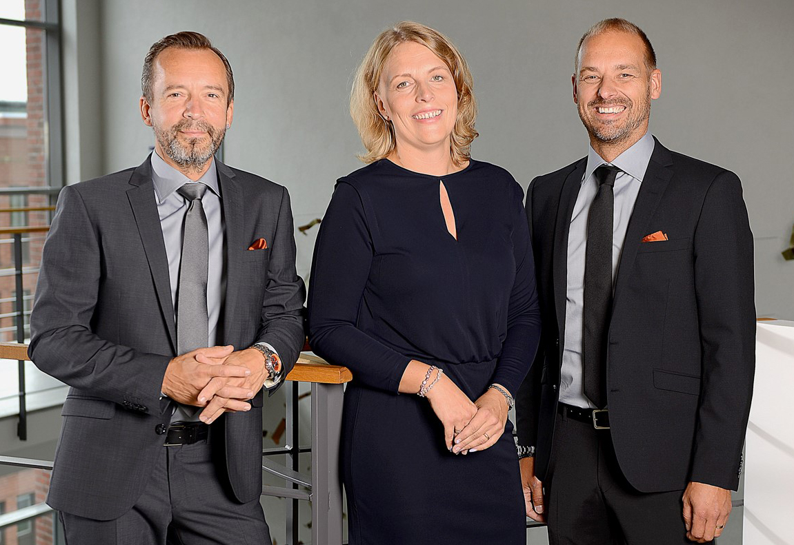 Roger Baakki, Linda Lindqvist och Thomas Widlund på N4 som utsetts till Gasellföretag av Dagens Industri.