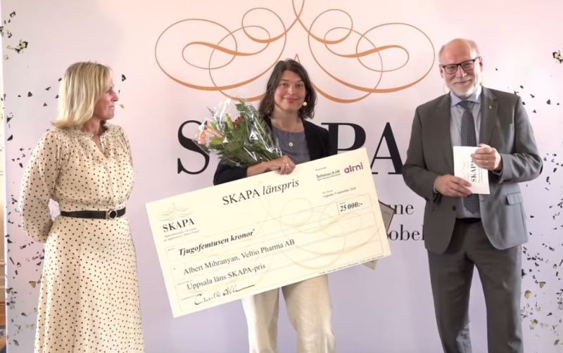 Veltio Pharma wins the SKAPA Prize in Uppsala County